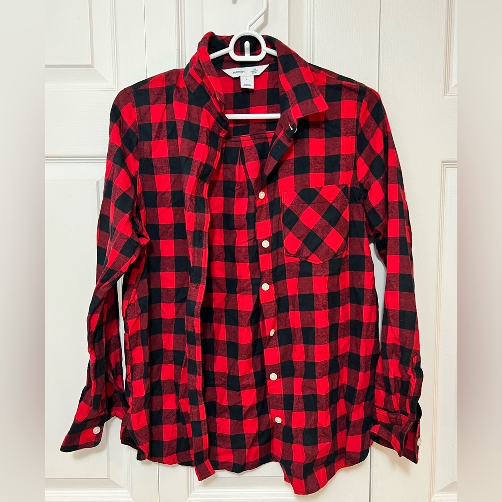 Buffalo Check Red and Black Flannel | Old Navy | Size Small